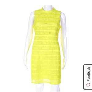 Yellow fringe sleeveless dress